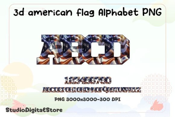 3D American Flag Alphabet PNG: Graphics & Illustrations Review