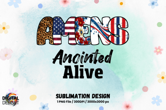 4th of July AMENS Sublimation PNG: Graphics & Illustrations for Local Branding