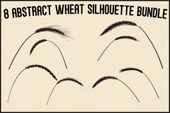 Abstract Wheat Silhouette Bundle: Graphics & Illustrations for Rustic Craft Projects