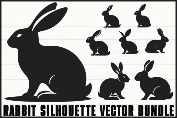 Easter Bunny Silhouette Vector Pack