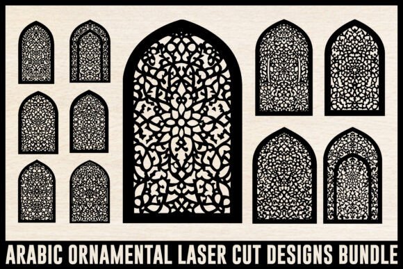 Elegant Arabic Ornamental Laser Cut Graphics & Illustrations