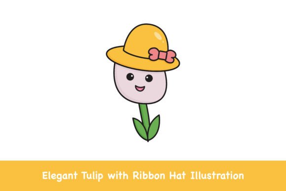 Elegant Tulip with Ribbon Hat Graphics