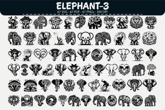 Elephant Vector Clipart – 67 Graphics & Illustrations