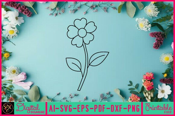 Flower Line Art Flower SVG Elements 4