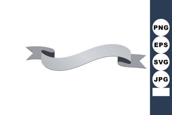 Gray Ribbon Banner Vector Illustration F: Elegant Graphics for Brand & Illustrations