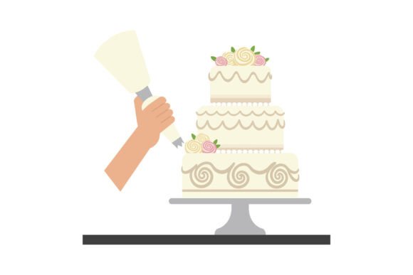 Hand Decorating a Three-tier Wedding Cake