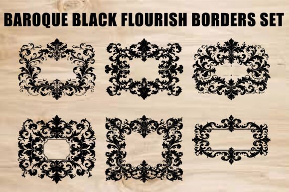 Laser Cut Baroque Flourish Frame: Graphics & Illustrations for Local Branding
