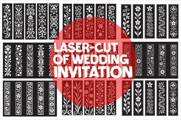 Laser Cut Wedding Invitation Graphics & Illustrations