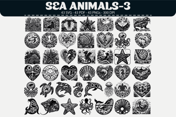 Marine Creatures Clipart – 43 Designs