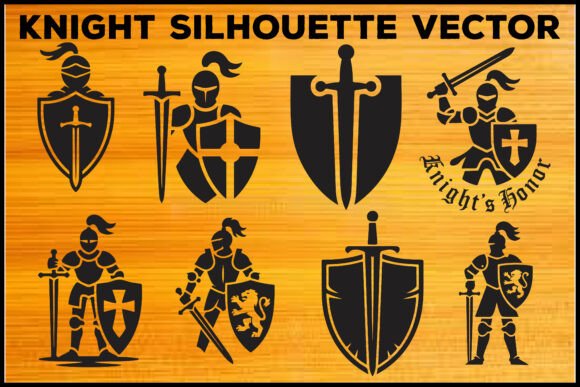 Medieval Knight Silhouette Vector Bundle: Graphics & Illustrations for Sellers