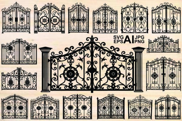 Ornate Black Wrought Iron Graphics & Illustrations