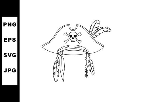 Pirate Hat with Skull and Crossbones Graphics