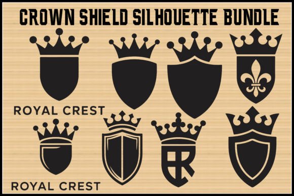 Royal Crown Shield Emblem Bundle: Graphics & Illustrations