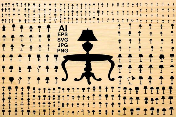 Table Lamp Silhouettes Vector Bundle: Graphics & Illustrations