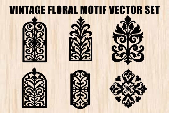 Vintage Ornamental Flower Vector Set